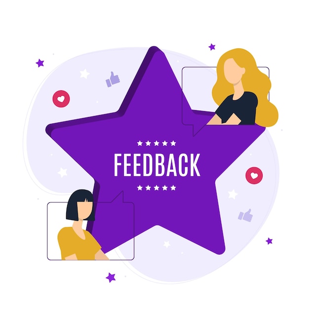 Vettore gratuito concetto di feedback design piatto