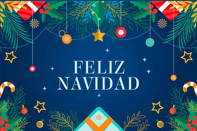 フラットデザインのfeliznavidad