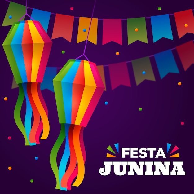 Free vector flat design festa junina concept