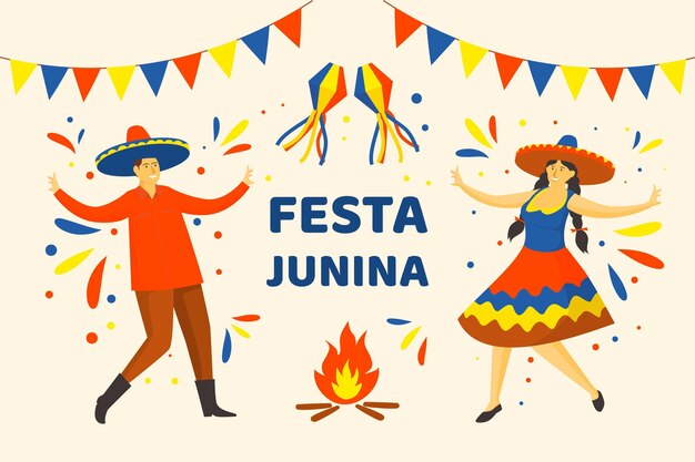 평면 디자인 축제 junina 개념