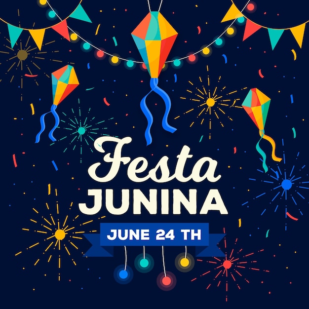 Flat design festa junina