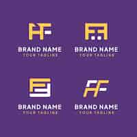 Free vector flat design ff monogram template