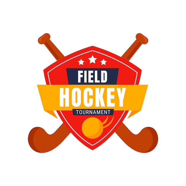 Design piatto logo hockey su prato