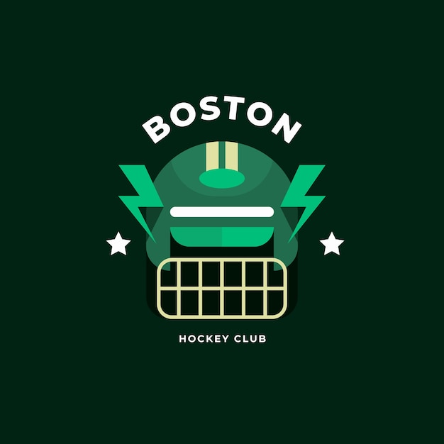 Vettore gratuito logo di hockey su prato design piatto