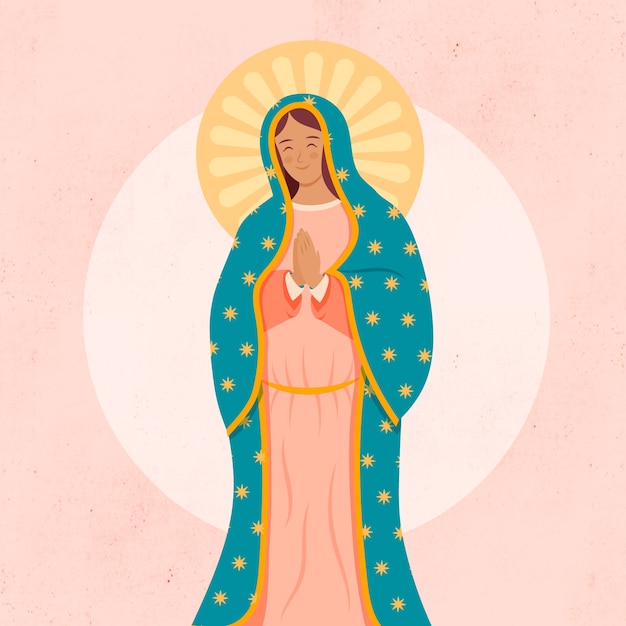 Free vector flat design fiesta de la virgen