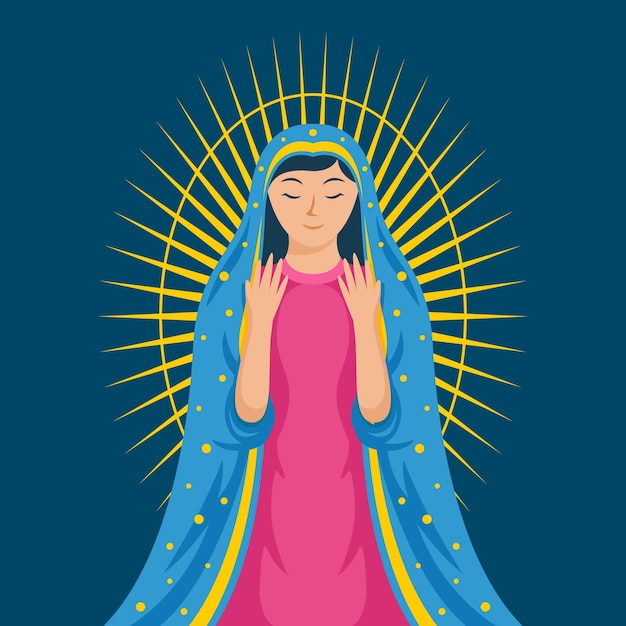 Free vector flat design fiesta de la virgen