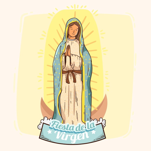 Flat design fiesta de la virgen