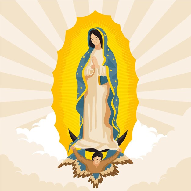 Flat design fiesta de la virgen