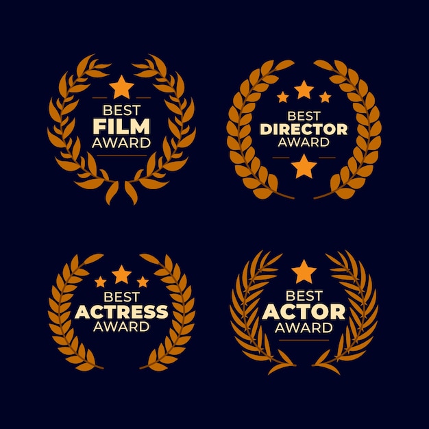 Flat design film awards ornaments