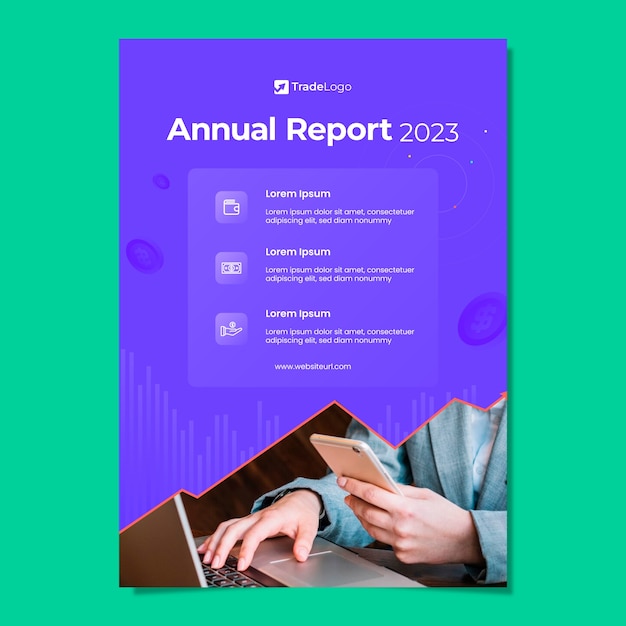 Free vector flat design finances concept annual report