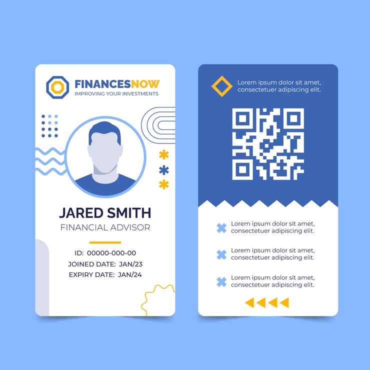 Free Vector flat design finances concept id card