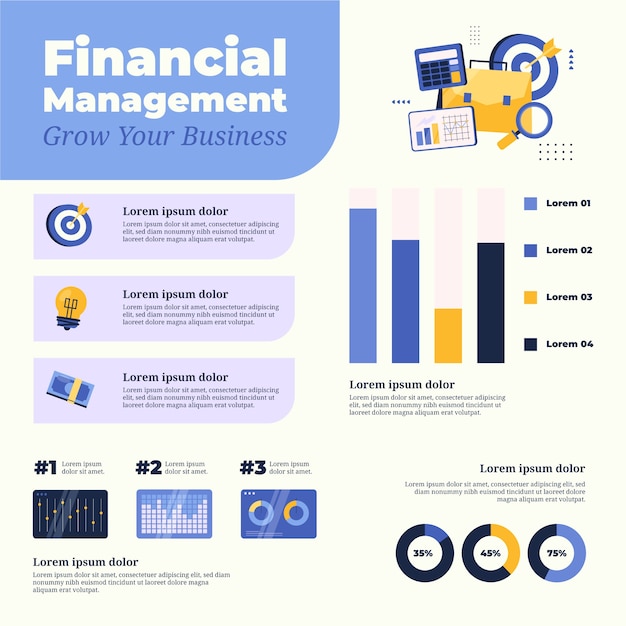 Free vector flat design finances concept infographic