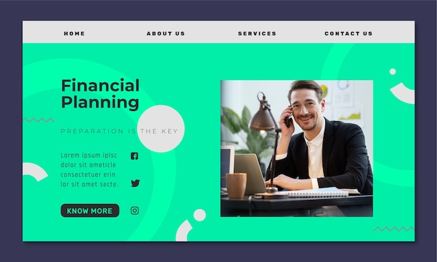 Free vector flat design finances concept landing page