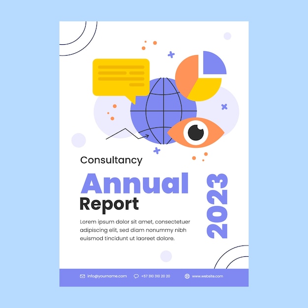 Free vector flat design financial consultancy  annual report