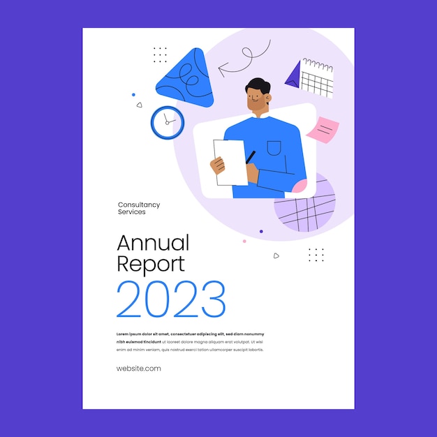 Free vector flat design financial consultancy  annual report