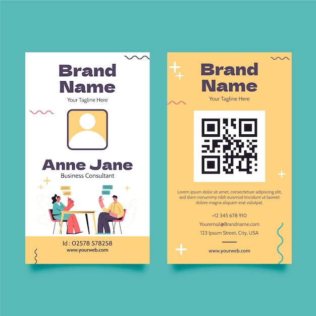 Flat design financial consultancy  id card