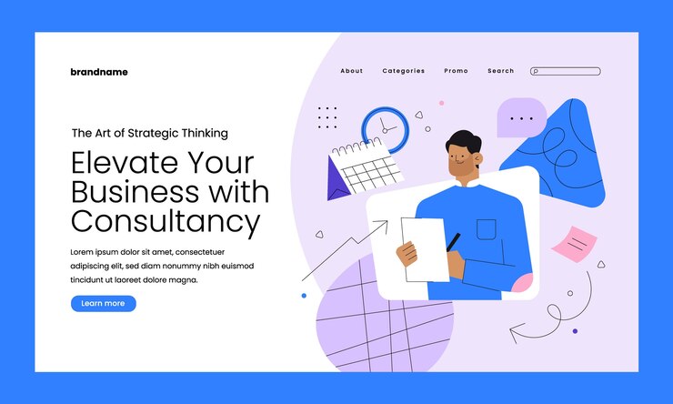 Free Vector flat design financial consultancy  landing page