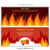 Free vector flat design fire banner