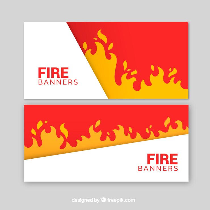 Free Vector flat design fire banner