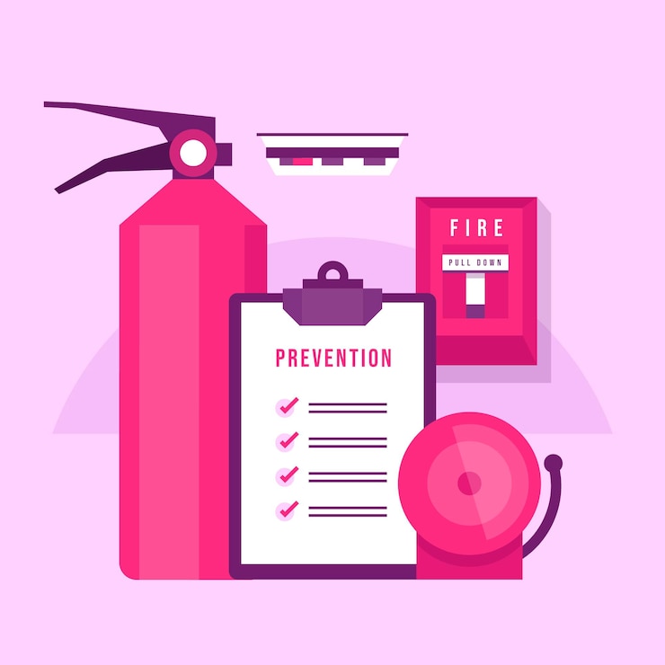 Free Vector flat design fire prevention items