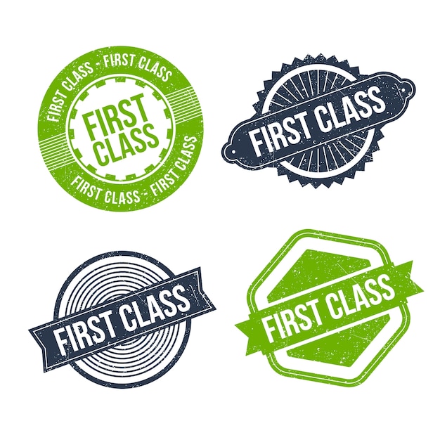 Free vector flat design first class stamp collection