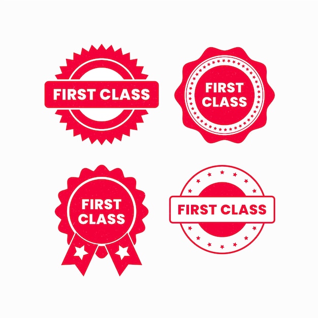 Flat design first class stamp collection