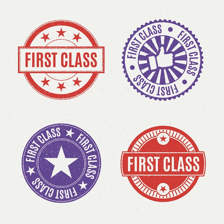 Free Vector flat design first class stamp collection