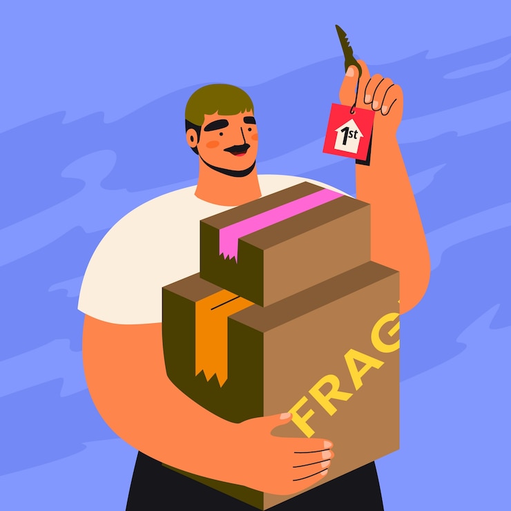 Free Vector flat design first time illustration