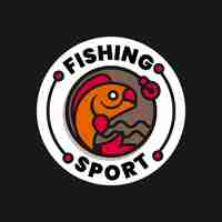 Free vector flat design fishing logo template