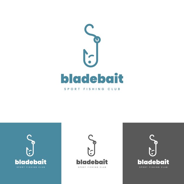 Flat design fishing logo template