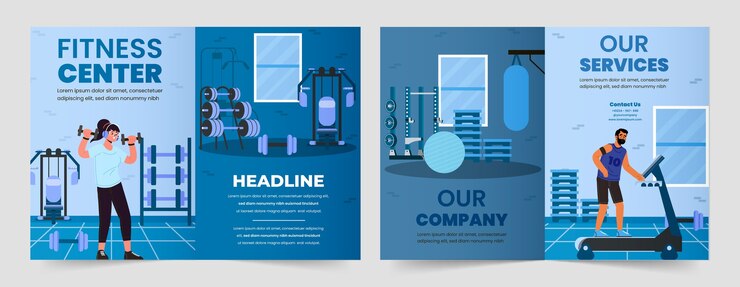 Free Vector flat design fitness center template