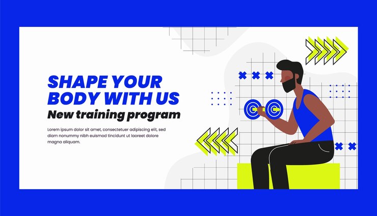 Free Vector flat design fitness center template