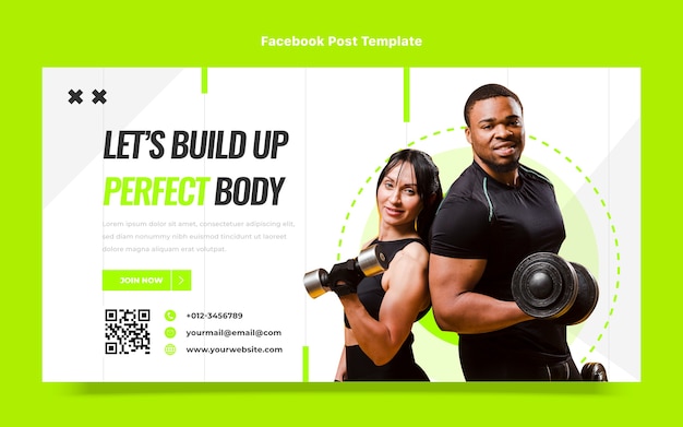 Post di Facebook fitness design piatto