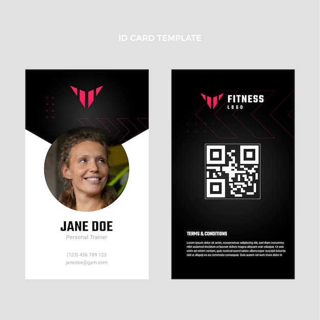Flat design fitness id card