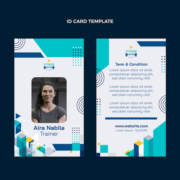 Free vector flat design fitness identity card