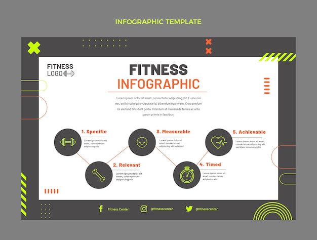 Vettore gratuito infografica fitness design piatto