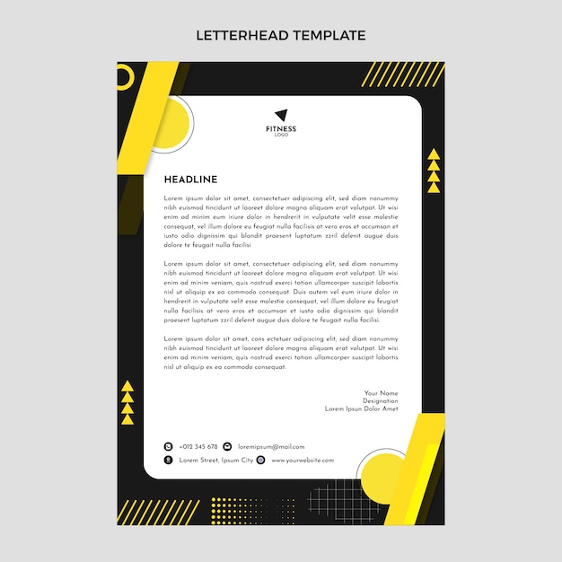 Free vector flat design fitness letterhead