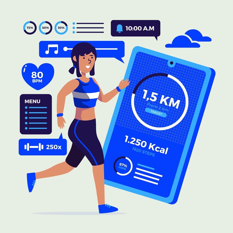 Free Vector flat design fitness tracker concept