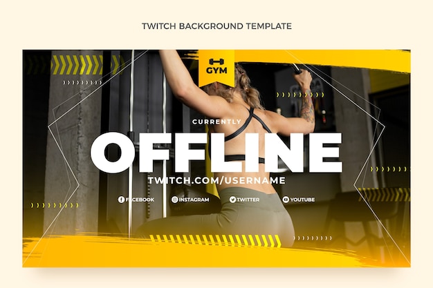 Free vector flat design fitness twitch background