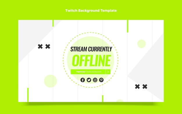 Flat design fitness twitch background