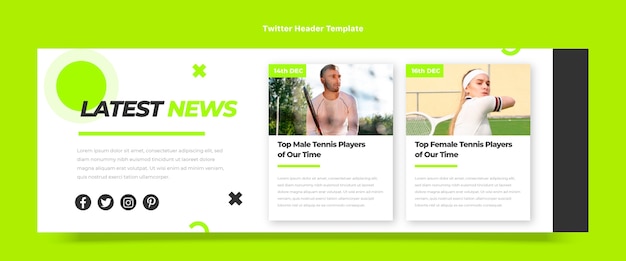 Free vector flat design fitness twitter header