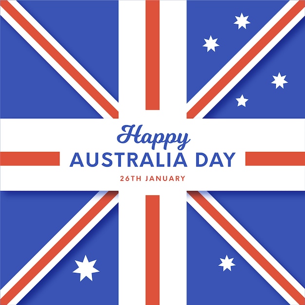 Vettore gratuito bandiera di design piatto del giorno dell'australia