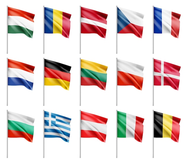 Free vector flat design of flags collection