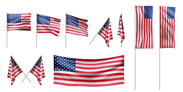 Free vector flat design of flags collection