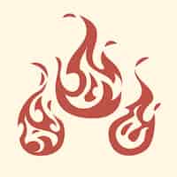Бесплатное векторное изображение Иллюстрация силуэта пламени плоского дизайна