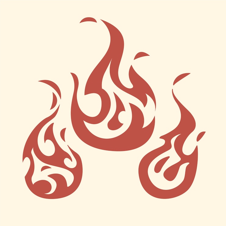 Free Vector flat design flame silhouette illustration