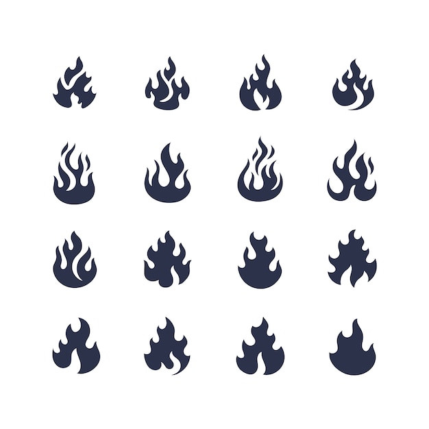 Flat design flame silhouette illustration