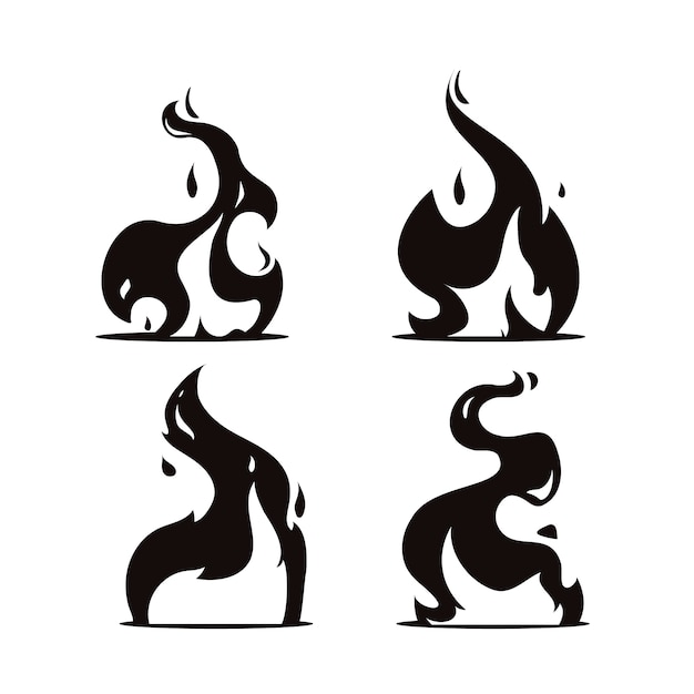 Flat design flame silhouette