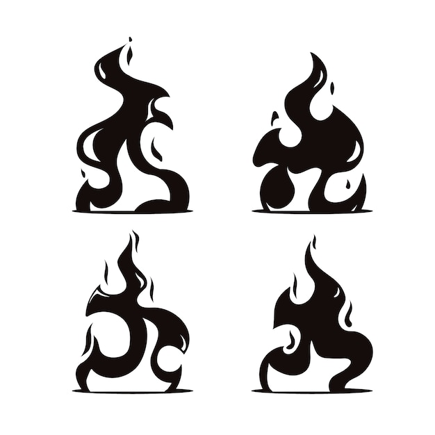 Flat design flame silhouette