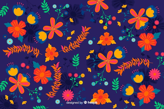 Free vector flat design floral background